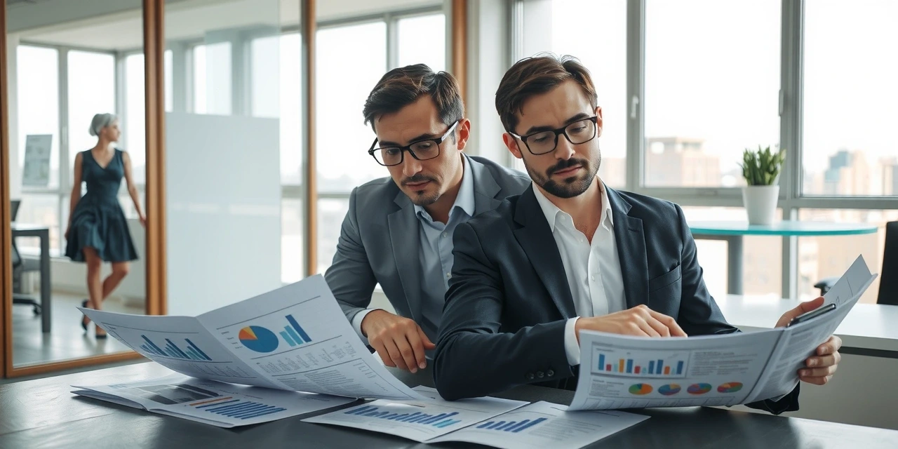 Analysts reviewing performance data